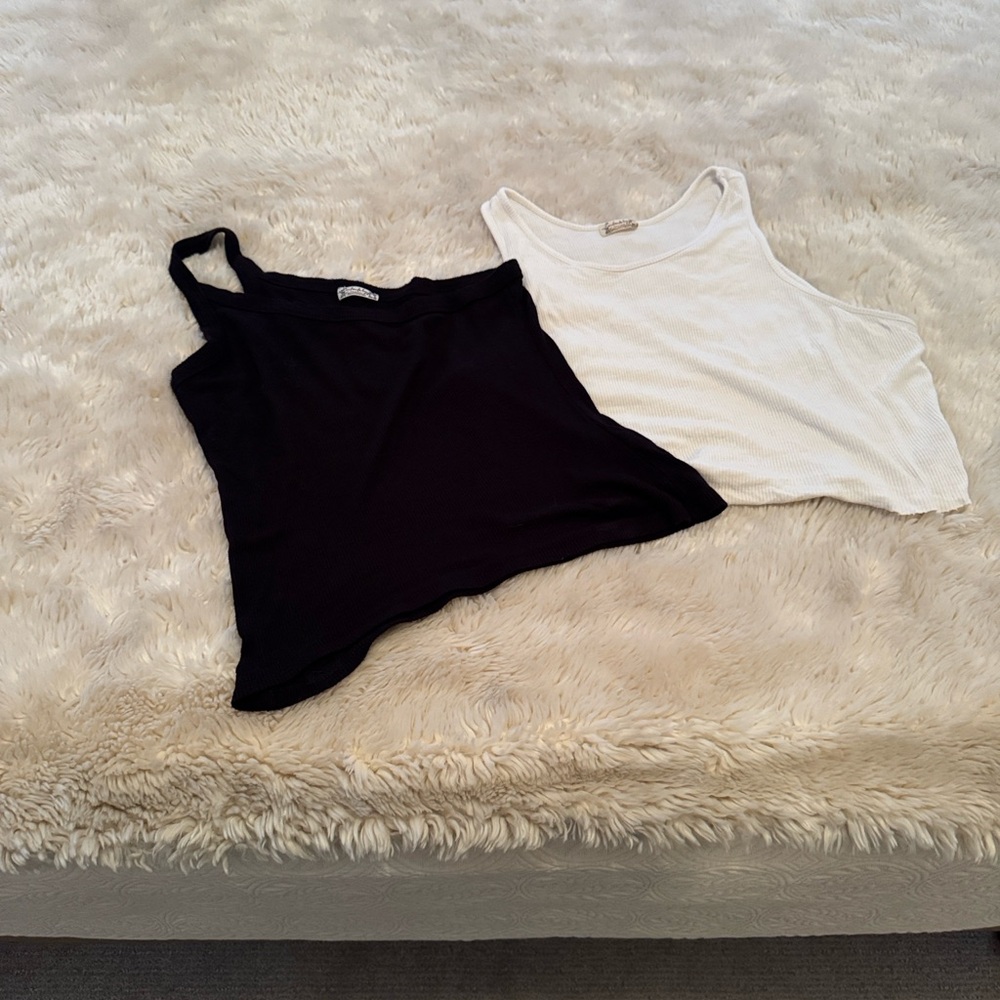 Intimately by Free People Black and White Tank Tops